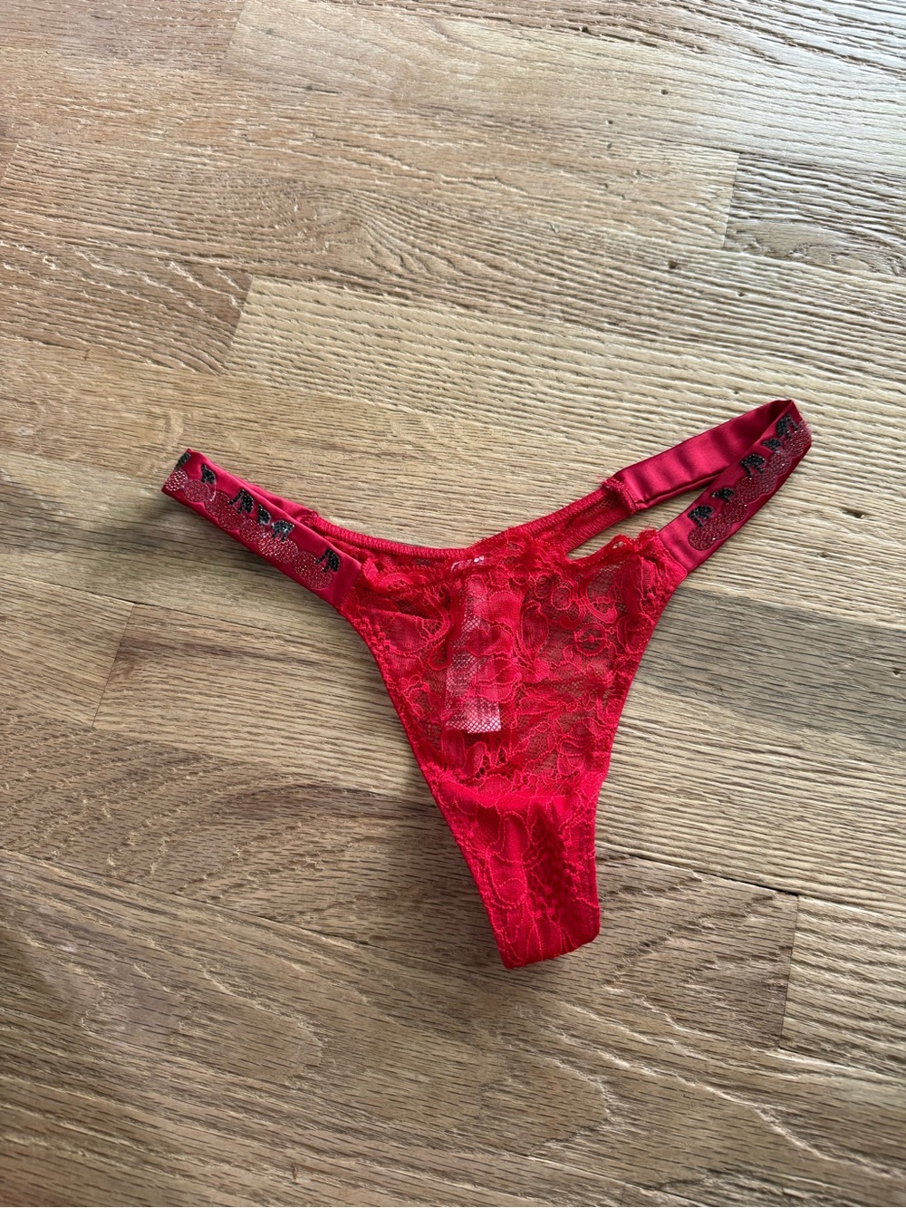 Victoria's Secret Red Lace Thong Panty